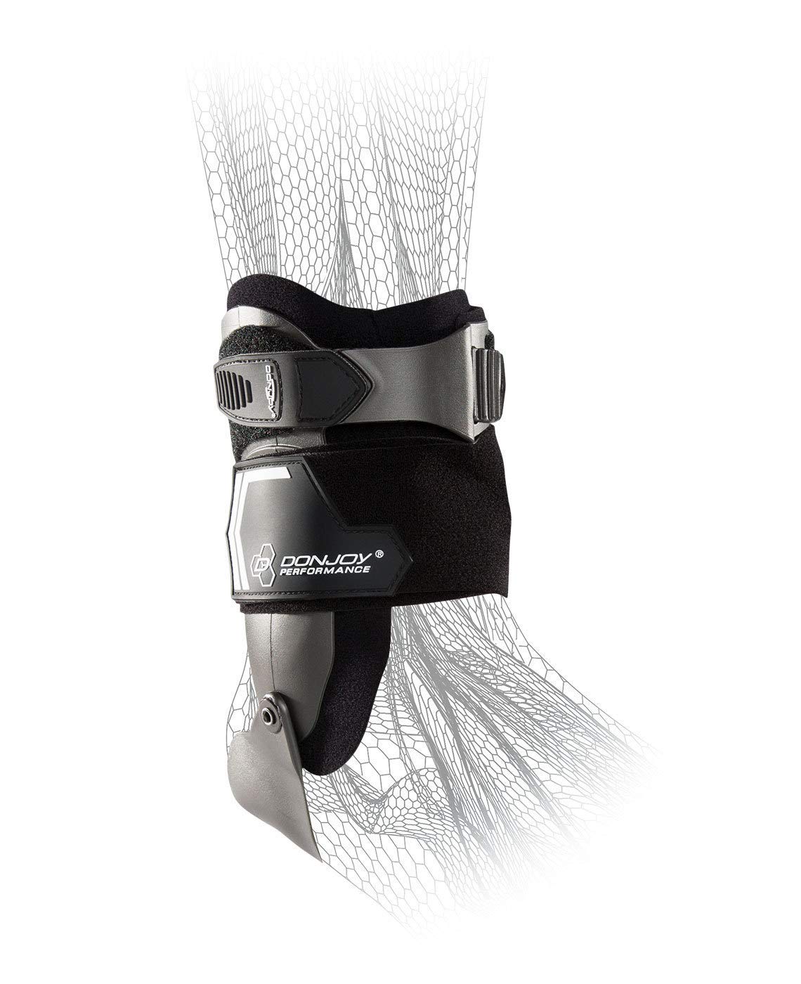 DonJoy Performance BIONIC Stirrup Ankle Brace, Maximum Medial/Lateral Ankle Support, Low-Profile Rigid Brace, Adjustable, Ankle Immobilization for Volleyball, Basketball, Football, Baseball, Lacrosse