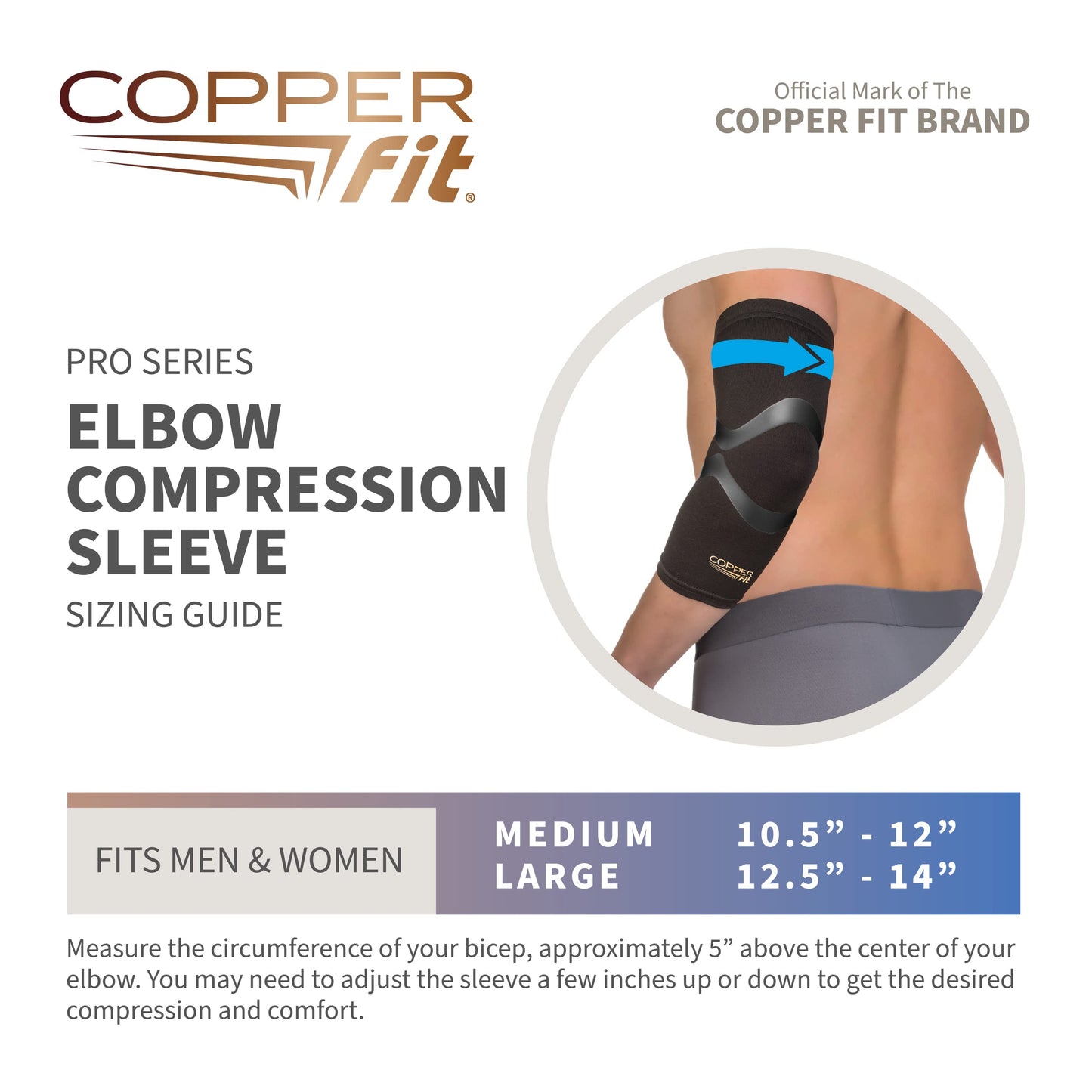 Copper Fit Pro Series Performance Compression Elbow Sleeve