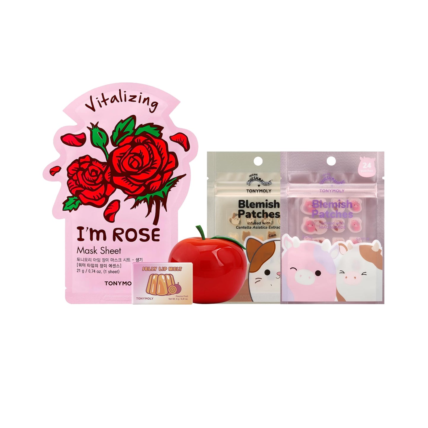 TONYMOLY Fall Refresh K-Beauty Skincare Set – Hydrating Sheet Mask, Jelly Lip, Hand Cream & Blemish Patches + Mini Tote for Everyday Self Care, Hydrated & Glowing Skin