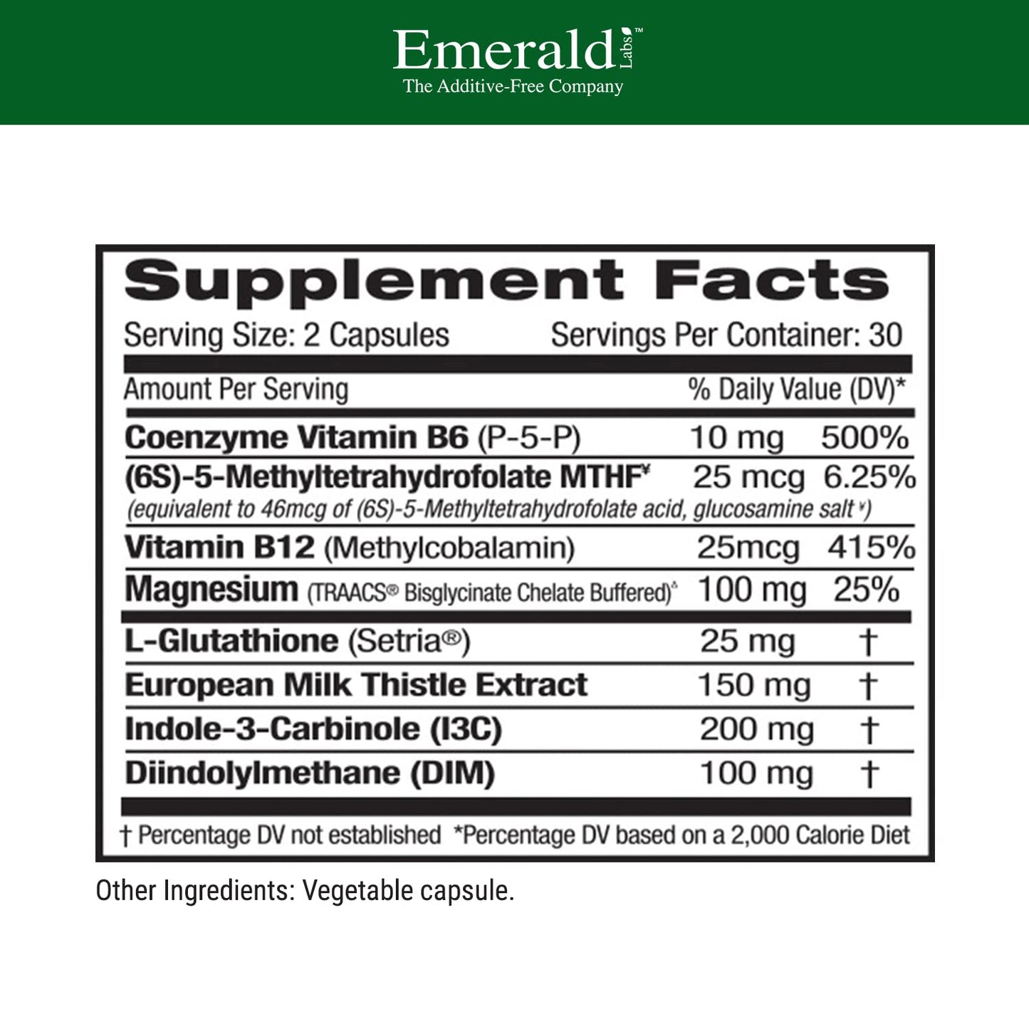 EMERALD LABS Estrogen Detox - Supports Hormone Balance for Women & Men* - Includes I3C, DIM & Setria L-Glutathione - Vegan, Gluten-Free - 60 Vegetable Capsules (30-Day Supply)