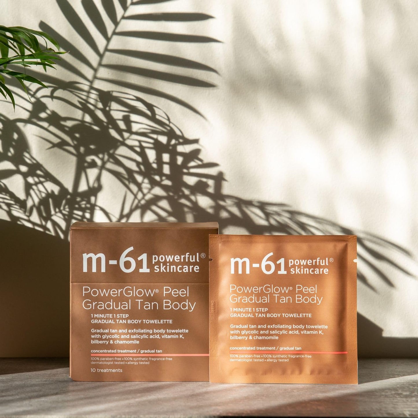 m-61 PowerGlow Peel Gradual Tan | Exfoliating Facial Peel, Build A Streak-Free Radiant Glow