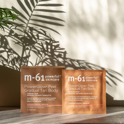 m-61 PowerGlow Peel Gradual Tan | Exfoliating Facial Peel, Build A Streak-Free Radiant Glow