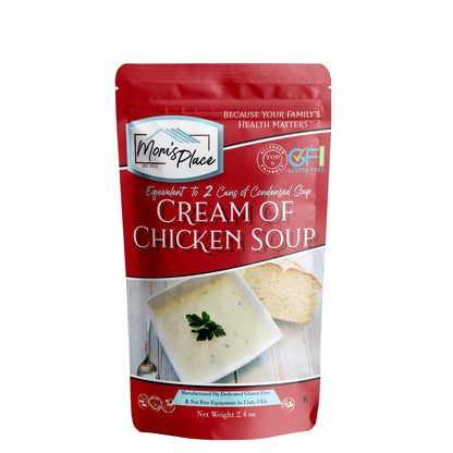Mom's Place Gluten-Free & Dairy Free Cream of Chicken Soup Mix, Equal to 2 Cans of Condensed Soup, Kosher, Vegan, Nut Free & Soy Free, 2.4 oz.
