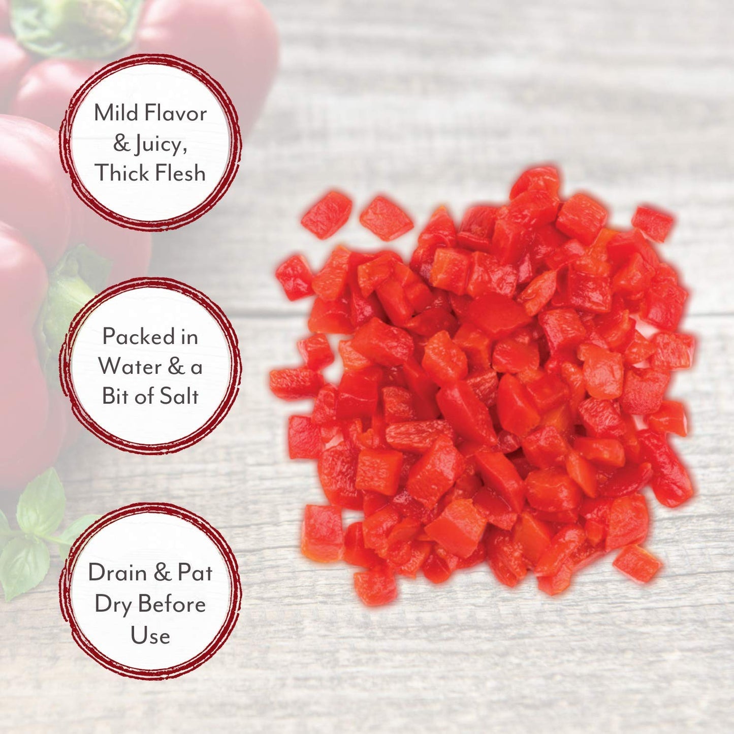 Roland Diced Red Pimiento Peppers, Specialty Imported Food, 28-Ounce Can ( 6 Count) - Packaging may vary