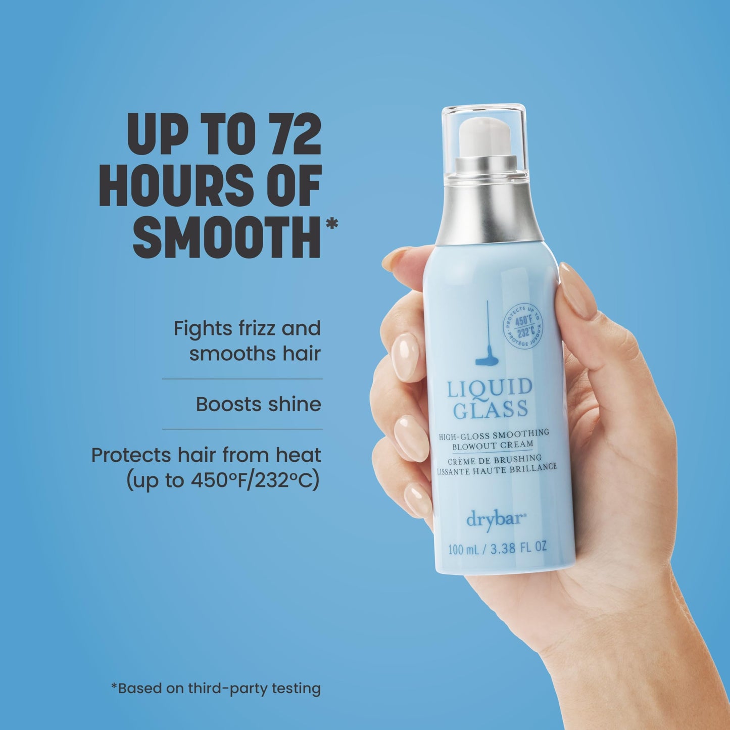 Drybar Liquid Glass High-Gloss Smoothing Blowout Cream | Reduces Frizz, Smooths Hair, Enhances Shine for a Healthier Appearance | Heat Protectant for Hair up to 450°F