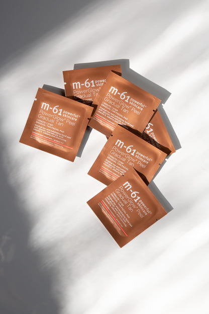 m-61 PowerGlow Peel Gradual Tan | Exfoliating Facial Peel, Build A Streak-Free Radiant Glow