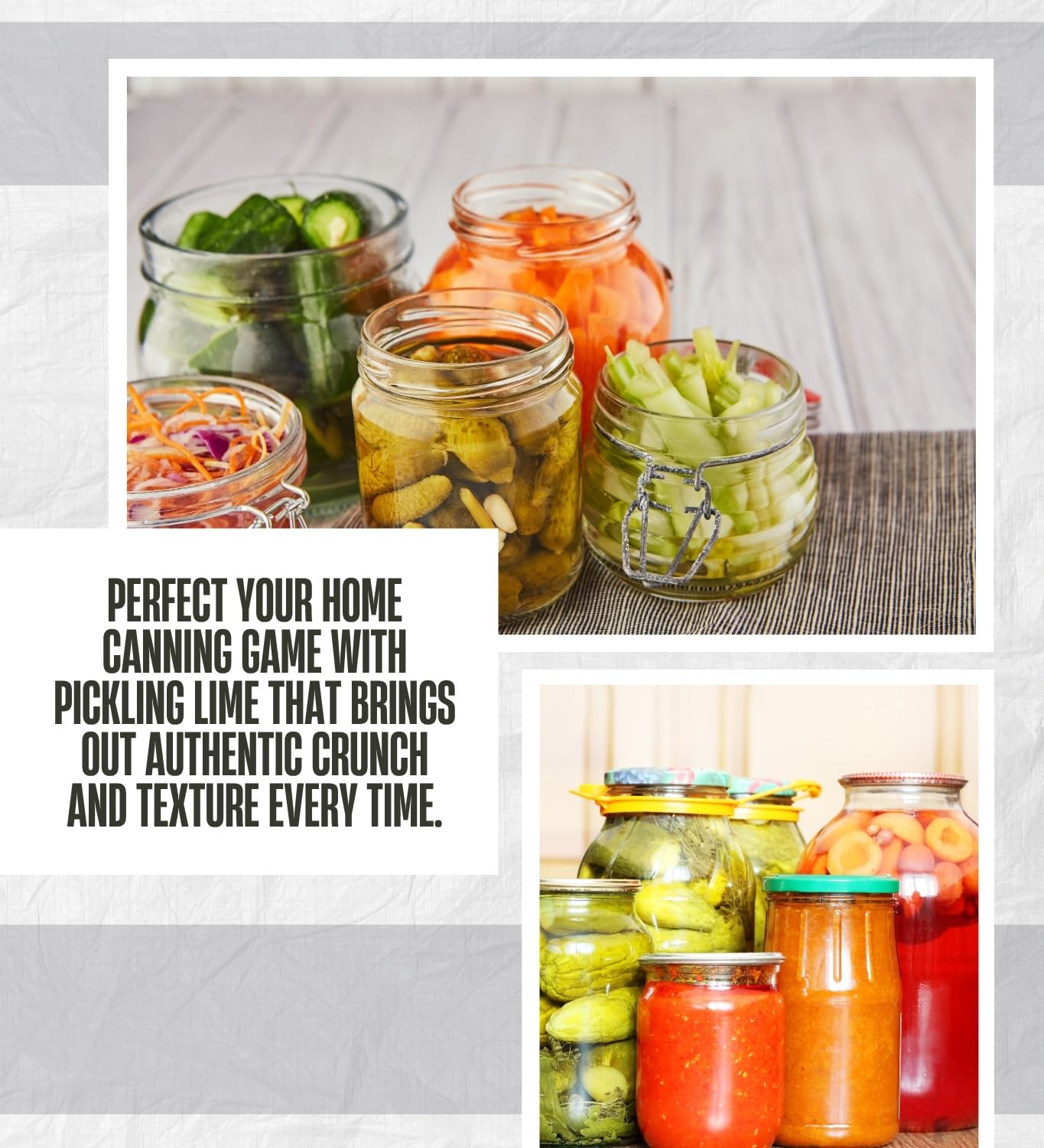Mrs. Wages Pickling Lime 16 oz Bundle with Microfiber Cloth – Ideal for Crisp Pickles, Green Tomatoes, Watermelon Rinds, and More – Gift Set (2 Items)