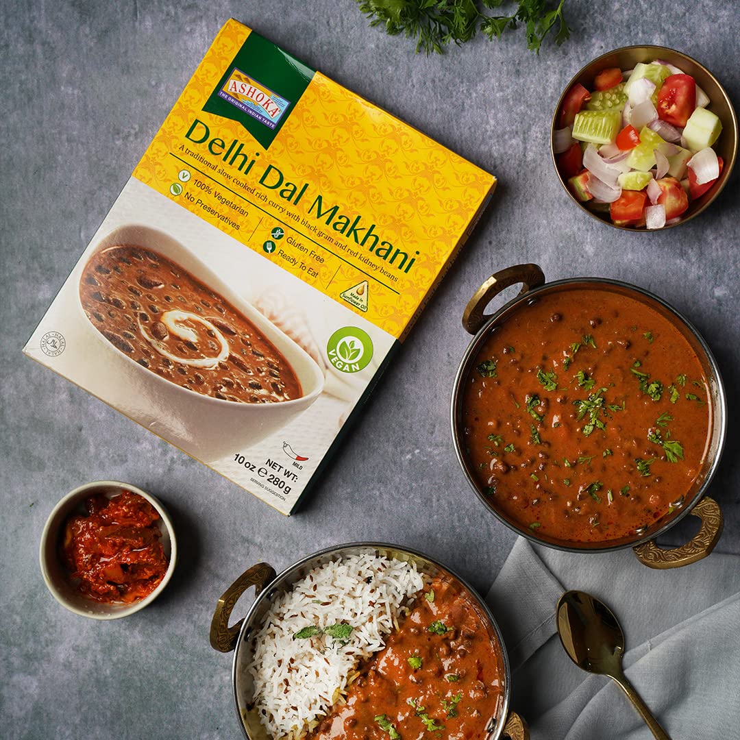 Ashoka Meals 1932, Plant-Based Meal Kit, Beans 'n Rice Variety Pack, Heat & Serve Meals, Kosher Certified, All-Natural Indian Food, Microwave Friendly, Gluten-Free, No Preservatives, Pack of 10