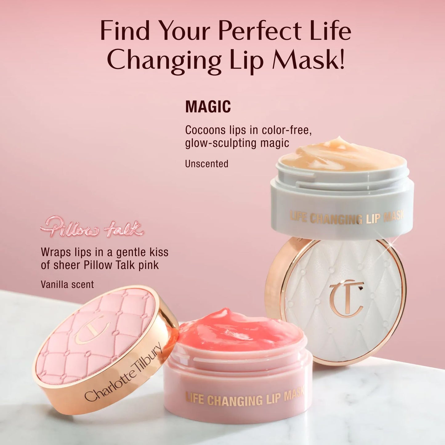 Charlotte Tilbury Life Changing Lip Mask - Multi-Purpose Plumping Mask to Smooth, Hydrate & Soften Dry Lips - Fragrance-Free with a Clear, Glassy Finish