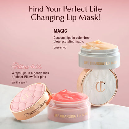 Charlotte Tilbury Life Changing Lip Mask - Multi-Purpose Plumping Mask to Smooth, Hydrate & Soften Dry Lips - Fragrance-Free with a Clear, Glassy Finish