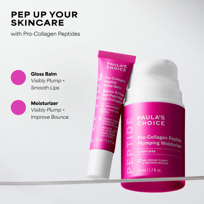 Paula's Choice Pro-Collagen Peptide Plumping Face Moisturizer, Daily Gel Face Cream for Deep Lightweight Hydration, Wrinkles & Loss of Firmness, Fragrance-Free, 1.7 Fl Oz