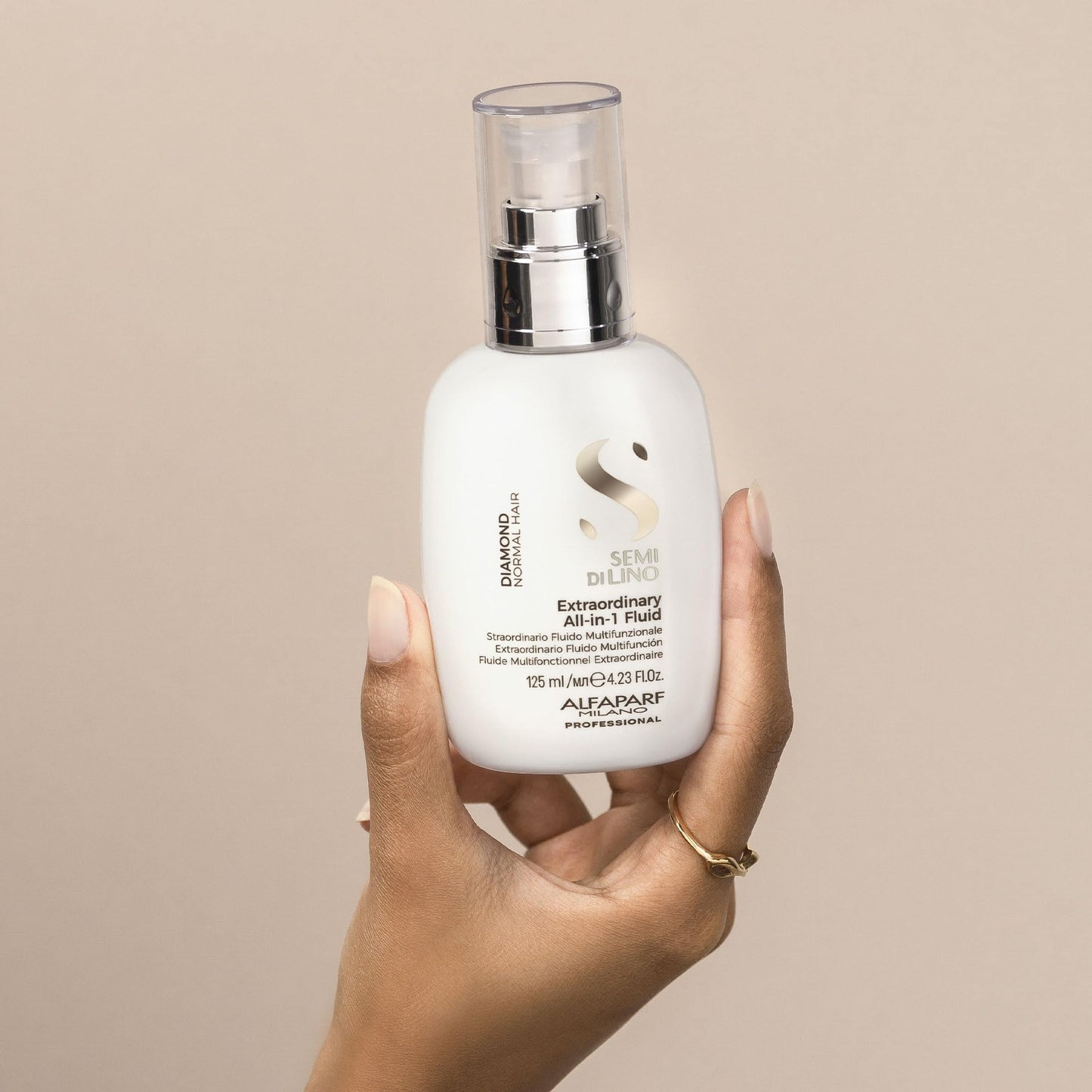 ALFAPARF MILANO Semi di Lino Diamond Extraordinary All-in-1 Leave-In Fluid with Thermal Protection - Detangles, Protects, Softens, Smooths, Controls, Seals Cuticles - Vegan Formula - 4.23 fl. oz.