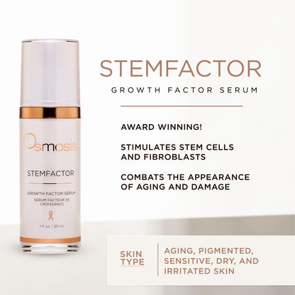 Osmosis StemFactor Growth Factor Exosome Facial Treatment, Age-Defying Skin Renewal, 1 Fl Oz Serum