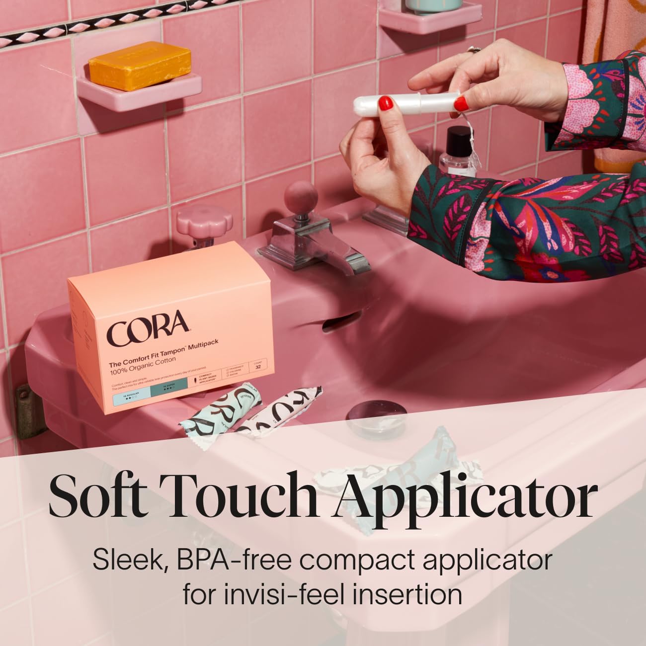 Cora Organic Feminine Care | Applicator and Non-Applicator Tampon Multipack | Eco-Conscious | 72 Total | Bundle Pack