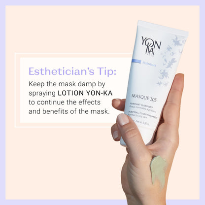 Yonka Essentials Masque 105 | Clarifying and Purifying Face Mask | Weekly Treatment for Dry and Sensitive Skin | Hydrates While Tightening Pores and Purifying Skin | 3.30 oz
