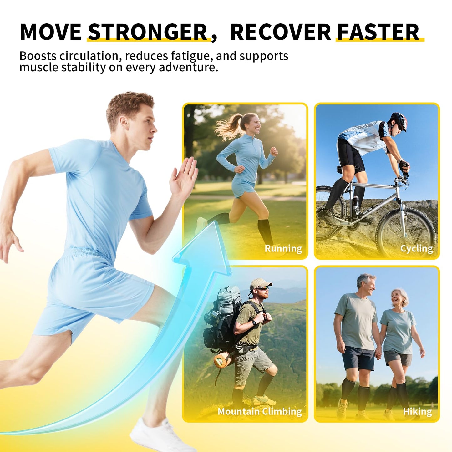CAMBIVO 3-Pair Calf Compression Sleeves for Men & Women – Footless Socks for Shin Splints & Leg Pain Relief, 1 Pair Available