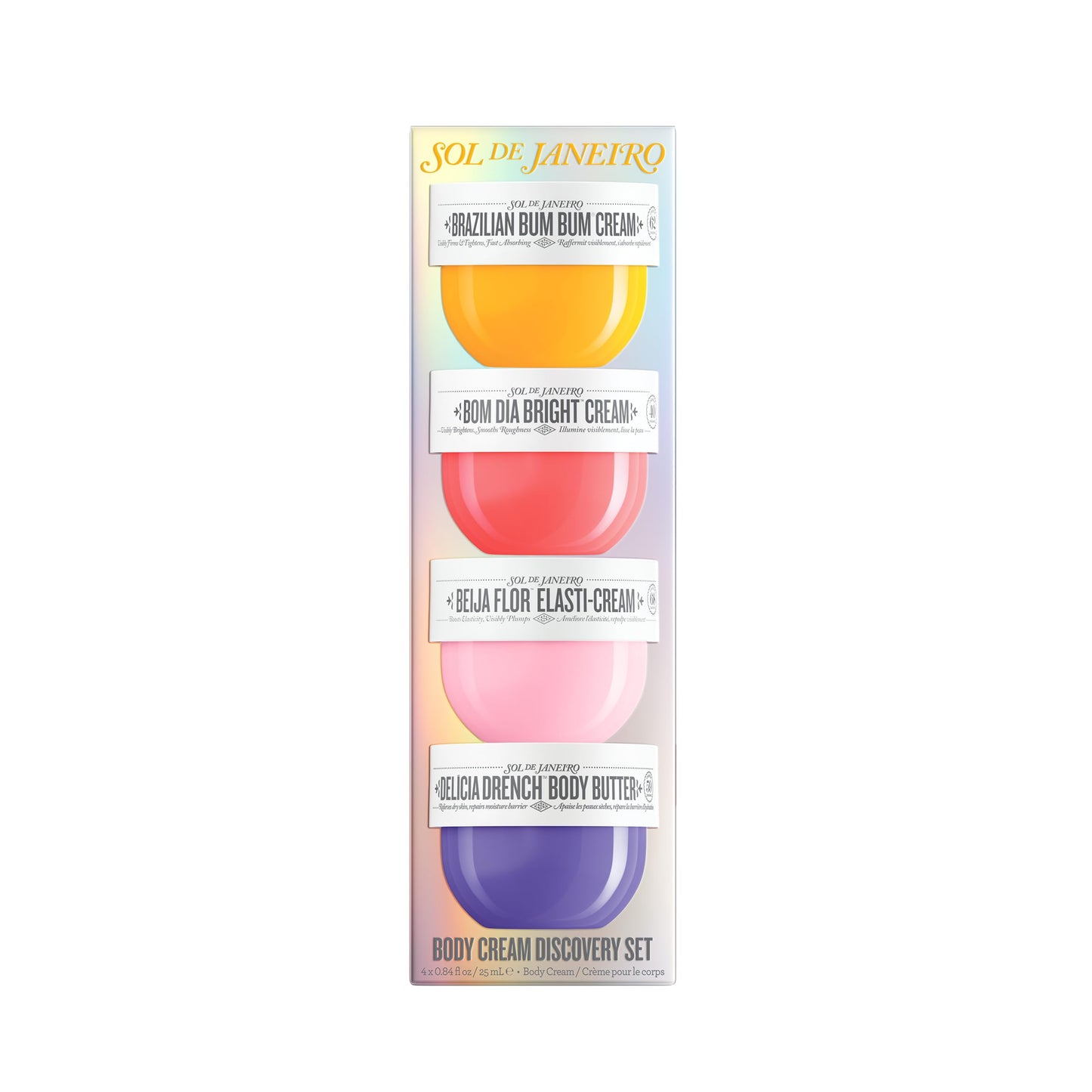 Sol de Janeiro Body Boldly Body Cream Discovery Set | Trial Size Body Creams | Gift Set | Set of 4 - 25mL | Bum Bum, Bom Dia, Beija Flor, Delicia Drench | Amazon Exclusive