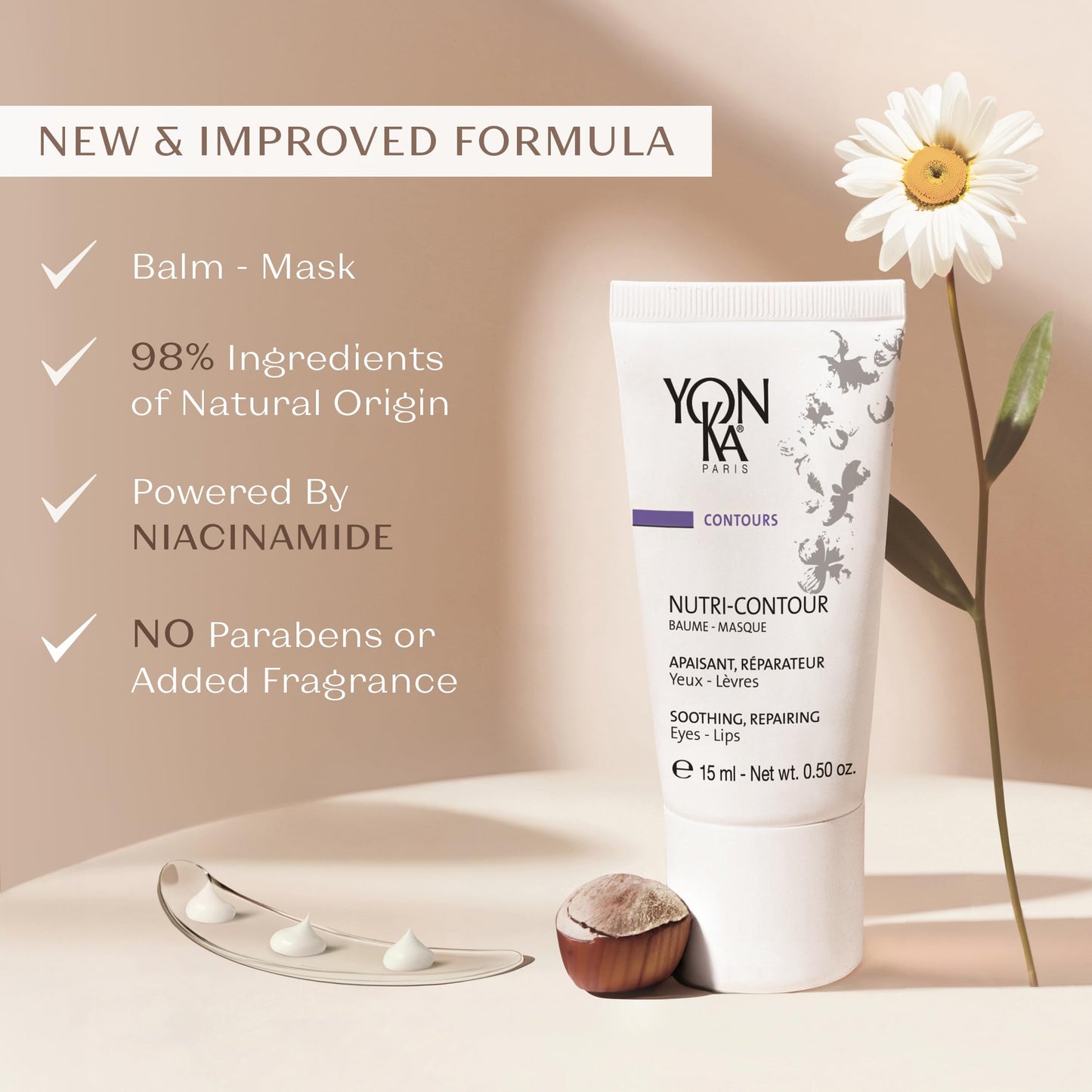 Yon-Ka Nutri-Contour | Eye & Lip Contour Cream with Niacinamide | Hydrating Care to Smooth the Look of Fine Lines | Boosts Hydration & Smoothness | 0.50 oz