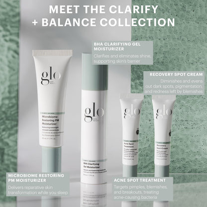 Glo Skin Beauty Clear Skin Hydration Duo Travel Size Skincare Set Includes BHA Clarifying Gel Moisturizer + Microbiome Restoring PM Moisturizer – For Clear Skin On The Go
