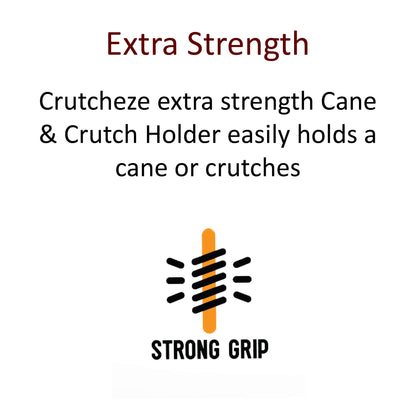 Crutcheze Cane Holder 3 Pack – Flexible Wrap Clip for Walking Sticks – for Walkers, Rollators, Scooters – Keeps Canes Within Reach – Lightweight Cane Accessory