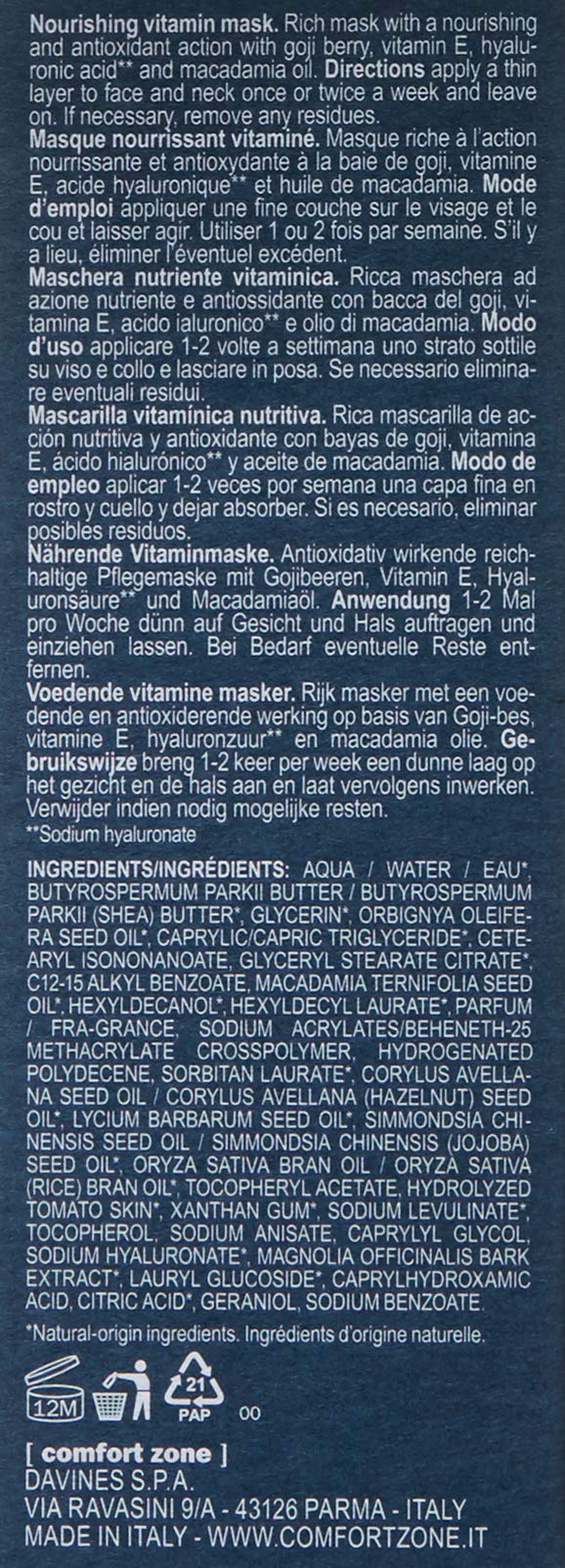 Renight Mask, Nourishing Vitamin Face Mask, Leave On Night Treatment, Antioxidant, Clean Beauty, Vegan, Organic Goji Berry, Vitamin E, Dry & Stressed Skin, 2.03 Fl Oz
