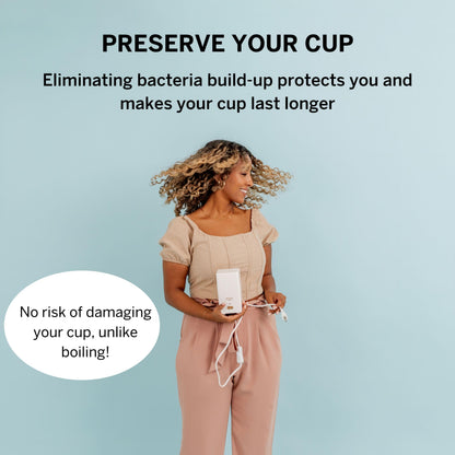 Menstrual Discs with Sterilizer - Ranked 1 for Most Comfortable Soft Reusable Period Disc - Kills 99.9% of Germs with Cleaner Steamer - Wash Your Disc in 3 Minutes! - Compact Sanitizer Kit