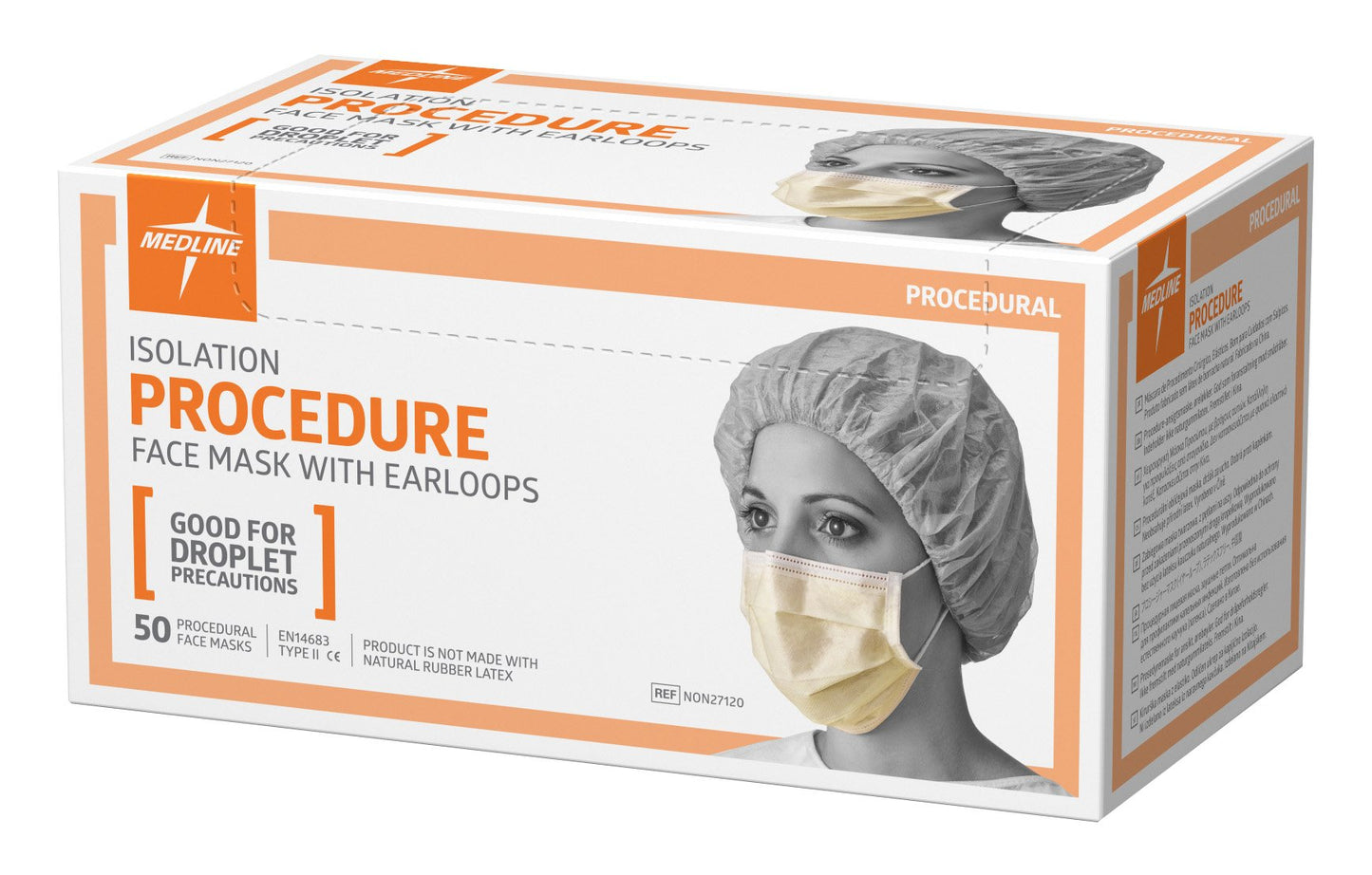 Medline Industries NON27120 Isolation Mask with Ear Loops, Cellulose (Pack of 300)