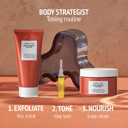 Body Strategist D-Age Cream, Firming Body Lotion, Elasticizing Toning Treatment, Organic Tamanu Oil, Anti-Aging for Loss of Firmness, Dry Skin, Vegan, Made in Italy, 6.36 Oz