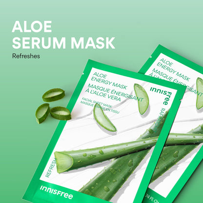 innisfree Energy Mask, Korean Sheet Mask with Hydrating Serum for Soothing, Brightening, and Glowing Skin Care Routine
