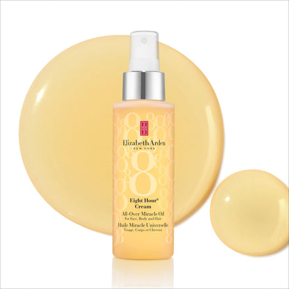 Elizabeth Arden Eight Hour All-Over Miracle Oil, Hydrating Spray Moisturizer for Face, Body & Hair, Vitamin E & Tsubaki Oil, Non-Comedogenic, Lightweight, 3.4 oz