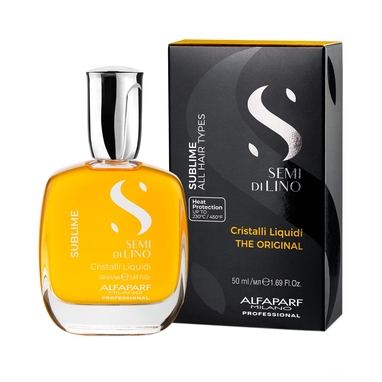 Alfaparf Milano Semi di Lino Moisture Hair Mask for Dry Hair and 50ml Cristalli Liquidi Hair Oil Serum Set- Moisturizing and Hydrating Deep Conditioning Mask - Smoothing and Shine Enhancing Oil