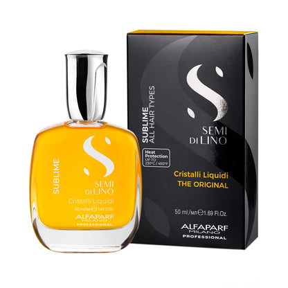 Alfaparf Milano Semi di Lino Moisture Hair Mask for Dry Hair and 50ml Cristalli Liquidi Hair Oil Serum Set- Moisturizing and Hydrating Deep Conditioning Mask - Smoothing and Shine Enhancing Oil