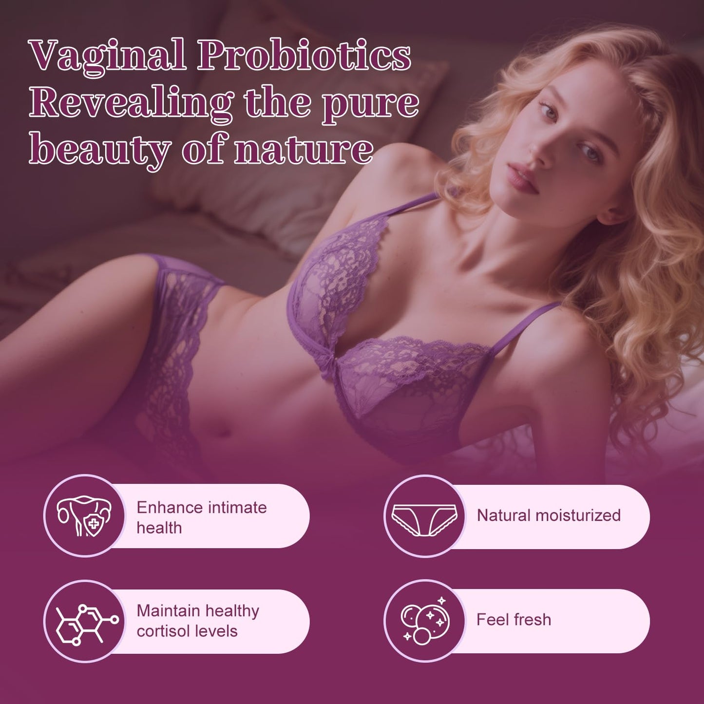 Vaginal Probiotics for Women - Vaginal Moisturizer,Supports Vaginal Health,Moisture,clean,pH Balance,Fights Itch,Odor & Yeast,Enhances Intimate Wellness,Probiotics,Ashwagandha,Cranberry 60 Ct