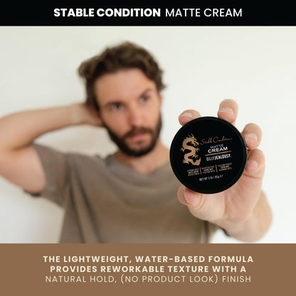 Billy Jealousy Stable Condition Matte Cream for Men with Natural Hold and Matte Finish, Reworkable, Lightweight, Water Based Hair Styling Product, Vanilla & White Musk Scent, 3 Oz.
