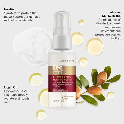 Joico K-PAK Color Therapy Luster Lock Multi-Perfector Daily Shine & Protect Spray | For Color-Treated Hair | Instantly Detangle | Control Frizz | Boost Shine | With African Maketti & Argan Oil