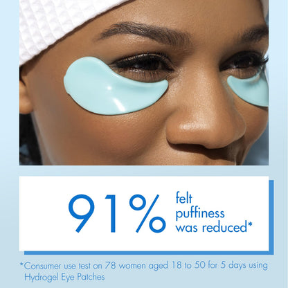 Klorane - Smoothing & Soothing Eye Masks with Cornflower & Plant-Based Hyaluronic Acid - Hydrogel Eye Patches For Puffy, Tired Eyes and Dark Circles - 7 ct.