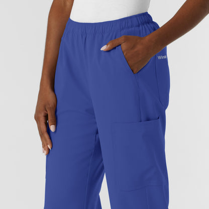 Wink NURTUR Scrubs for Women, Straight Leg Cargo Scrub Pant - Galaxy Blue, L Petite