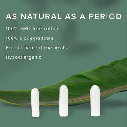 Veeda 100% Natural Cotton Compact Tampons Super Plus Absorbency - Non-Applicator Tampons with leak proof protection - Unscented, Chlorine & Toxin Free - 32 Count