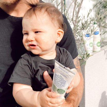 Mustela Certified Organic Hydrating Cream - Natural Body Lotion w/Olive Oil, Aloe Vera & Sunflower Oil - For Baby, Kid & Adult - Fragrance Free, EWG Verified & Vegan - 5.07 oz. - Packaging may vary