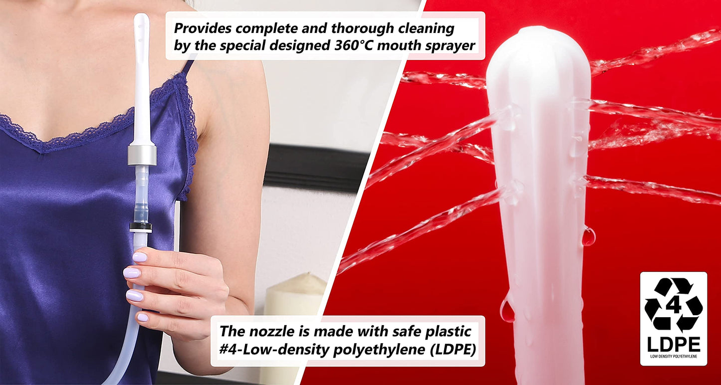 2" Large Opening Vaginal Douche Bottle with Back-Flow Prevention - Vaginal Douche for Women, Comes with A Wrench, Free of PVC & Phthalates & BPAs, 15 Fl Oz, White
