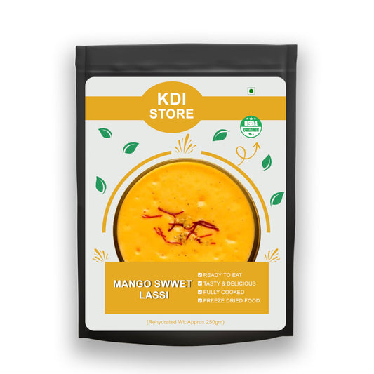 KDI Store Mango Sweet Lassi, Ready to Eat Freeze-Dried Yogurt Drink Mix, 65g, USDA Organic Certified