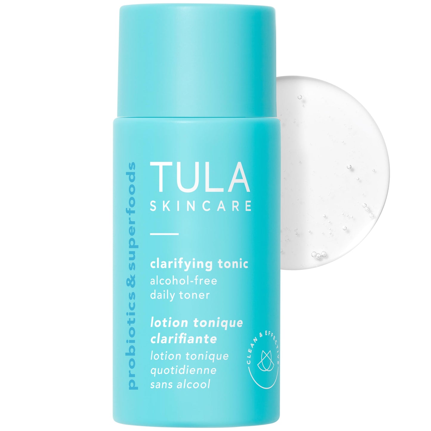 TULA Skin Care Mini Clarifying Tonic Alcohol-Free Daily Toner - Travel Face Toner to Gently Exfoliate and Tighten Pores, Contains Witch Hazel and Niacinamide, 0.68 Fl Oz.