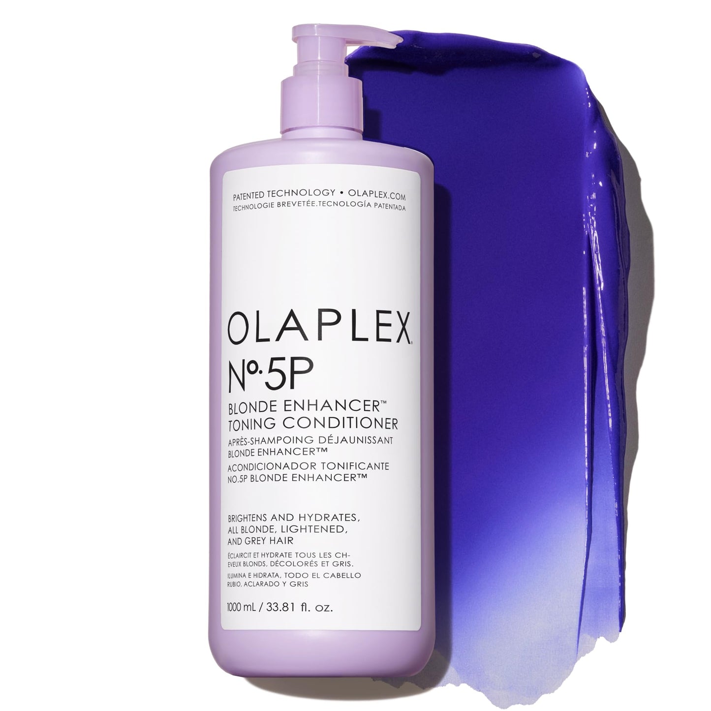 Olaplex Nº.5P Blonde Enhancer Purple Toning Conditioner: Neutralizes Brassiness & Strengthen | Repairs Damages & Hydrates Hair | For Coily, Curly, Straight, and Wavy