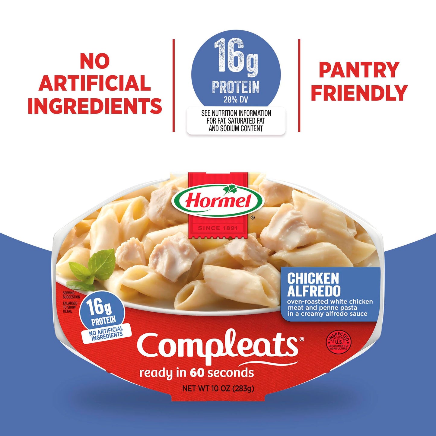 HORMEL COMPLEATS Chicken Alfredo Microwave Tray, 10 oz. (6 Pack)