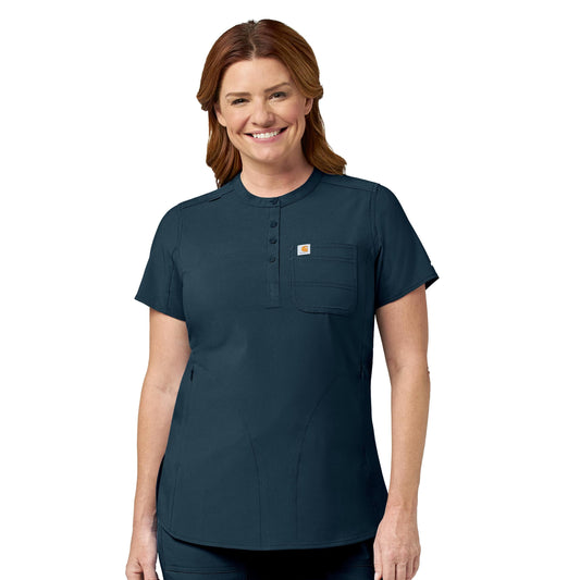 Carhartt Scrubs C12910 Women's Force® Cross-Flex Modern-Fit Henley Tuni
