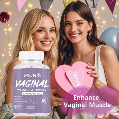 Vaginal Moisturizer Capsules, Female Vaginal Probiotics Wetness & Tightening Vaginal Wellness Supplement for Enhance Vaginal Muscle Tone & Vaginal Dryness- Vegan,60 Capsules