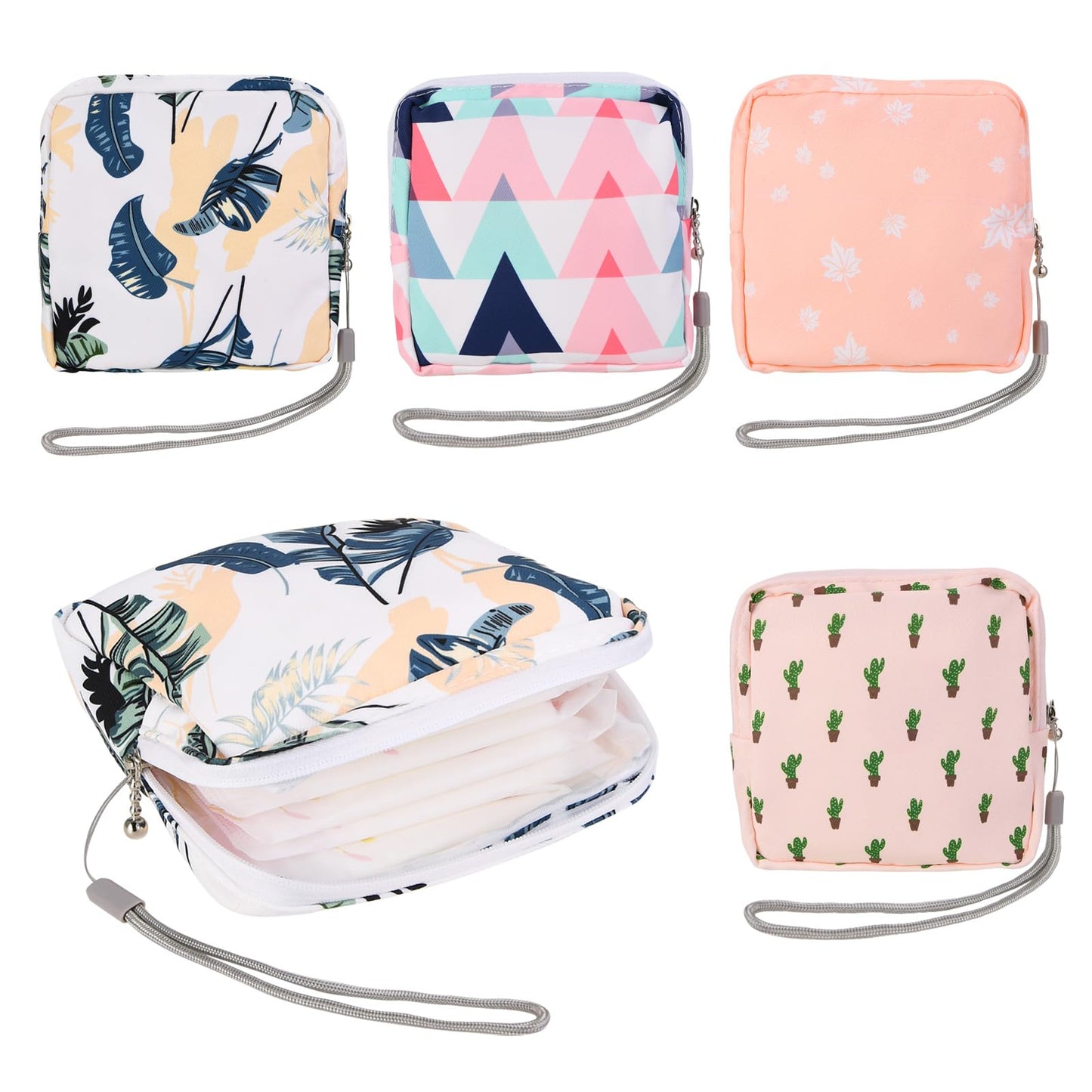 4Pcs Sanitary Napkin Storage Bag, Small Menstrual Period Bag Period Pouch Waterproof ,Tampon Organizer Pouch Tampon Pad Holder for Purse, Pad Bag Feminine Care First Period for Teen Girls School