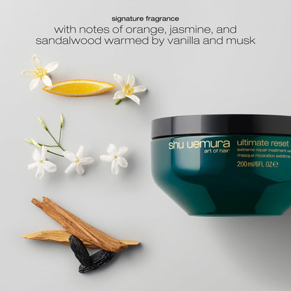 shu uemura art of hair ultimate reset extreme repair hair mask - formulated with japanese rice extract to reduce split ends and breakage, deeply conditions and nourishes very damaged hair