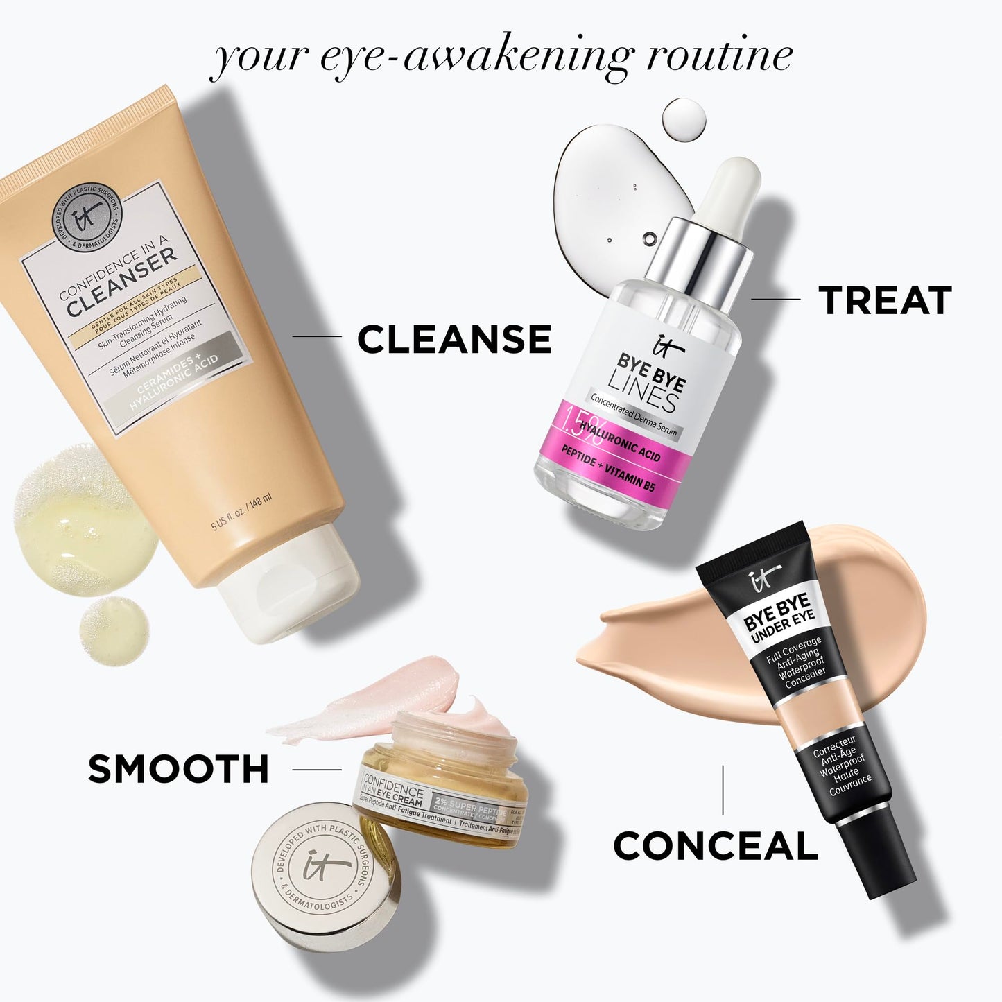 IT Cosmetics Confidence in an Eye Cream - Anti Aging Peptide Eye Cream for Dark Circles & Wrinkles, Lightweight 48HR Hydration, 2% Super Peptide Concentrate, Smooth & Brighten Undereye, All Skin Types