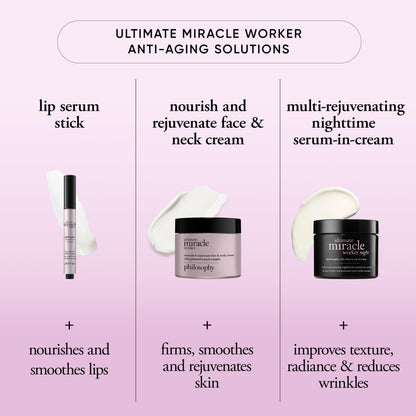 philosophy ultimate miracle worker multi-rejuvenating nighttime serum-in-cream face moisturizer - with retinol - targets all major signs of aging including fine lines & wrinkles - 2 fl oz